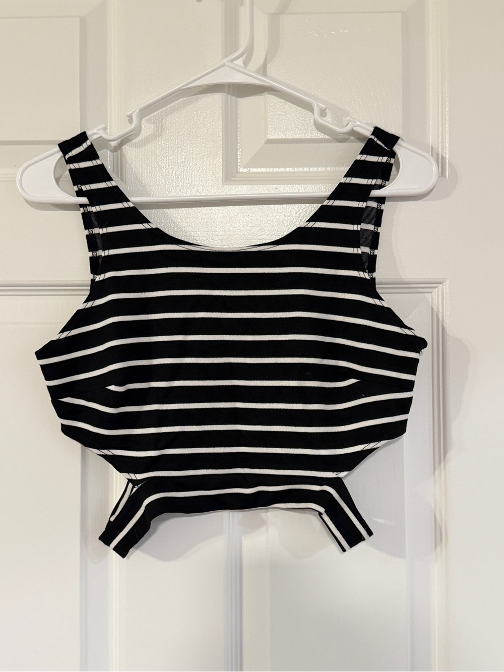 Wet Seal Black & White Striped Cropped Tank